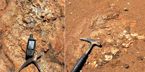 Examples of pegmatite outcrops